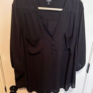 Torrid Black Sheer Blouse
